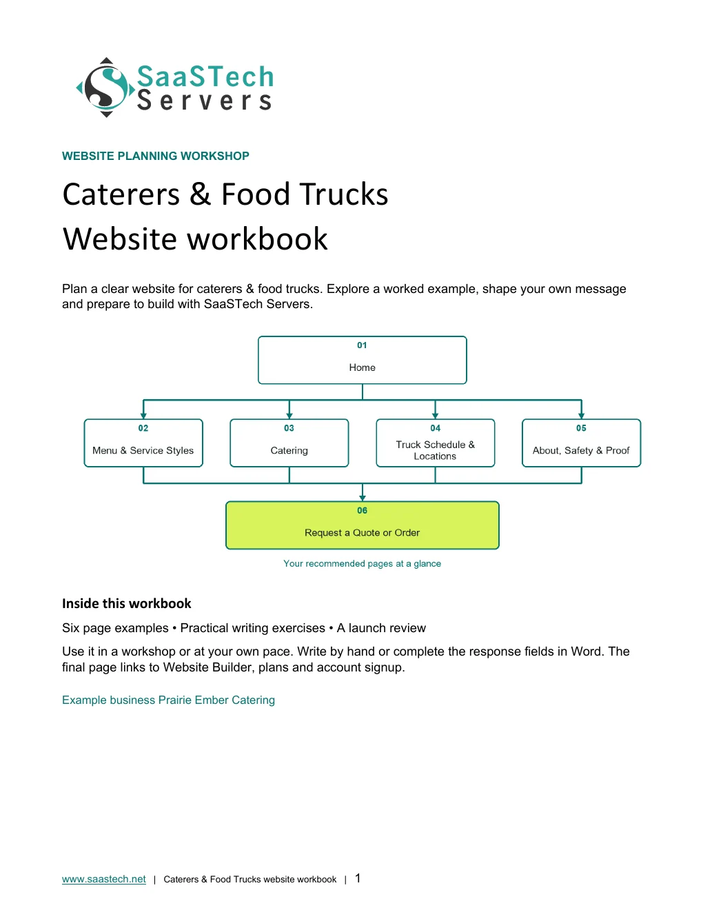 Caterers & Food Trucks website workbook cover