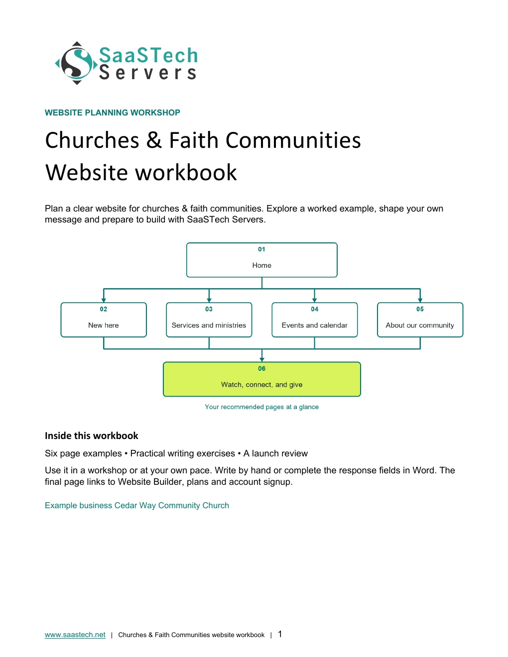 Churches & Faith Communities website workbook cover