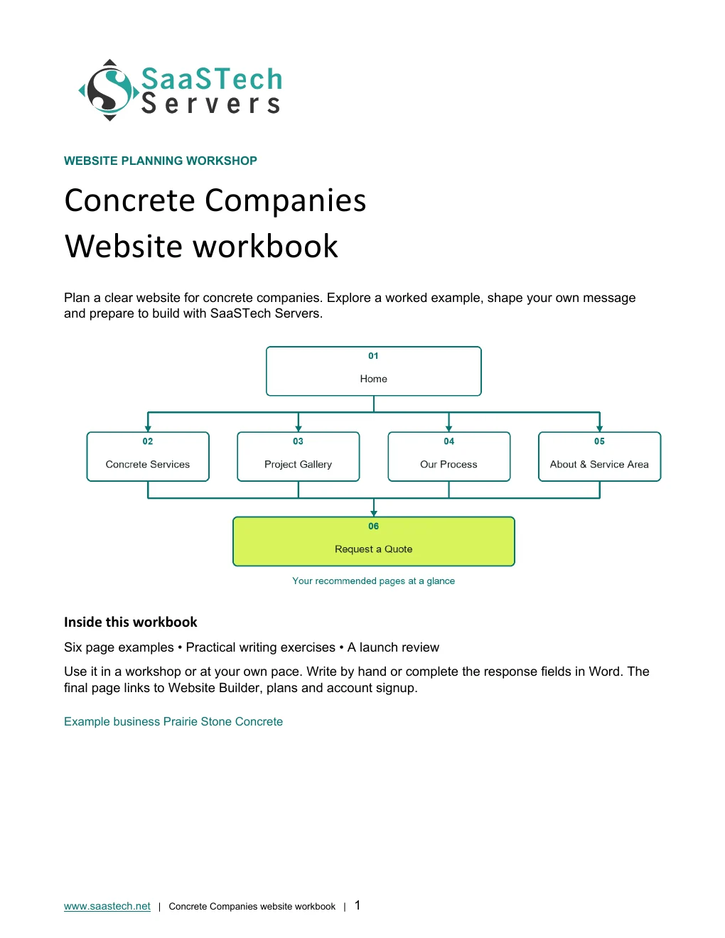 Concrete Companies website workbook cover