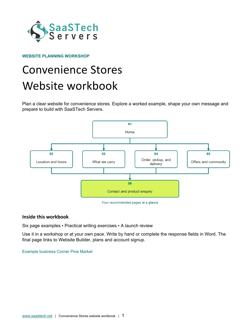 Convenience Stores website workbook cover