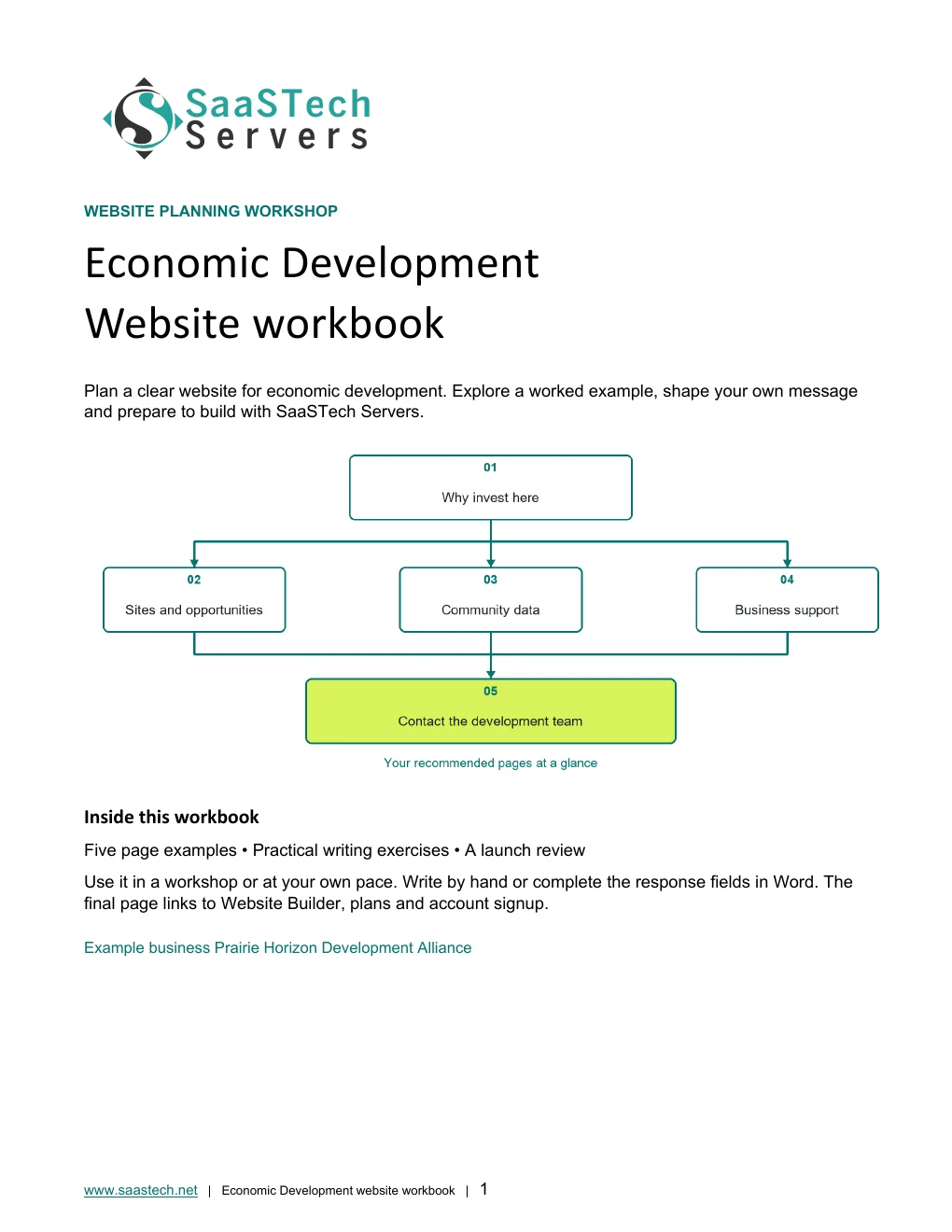Economic Development website workbook cover