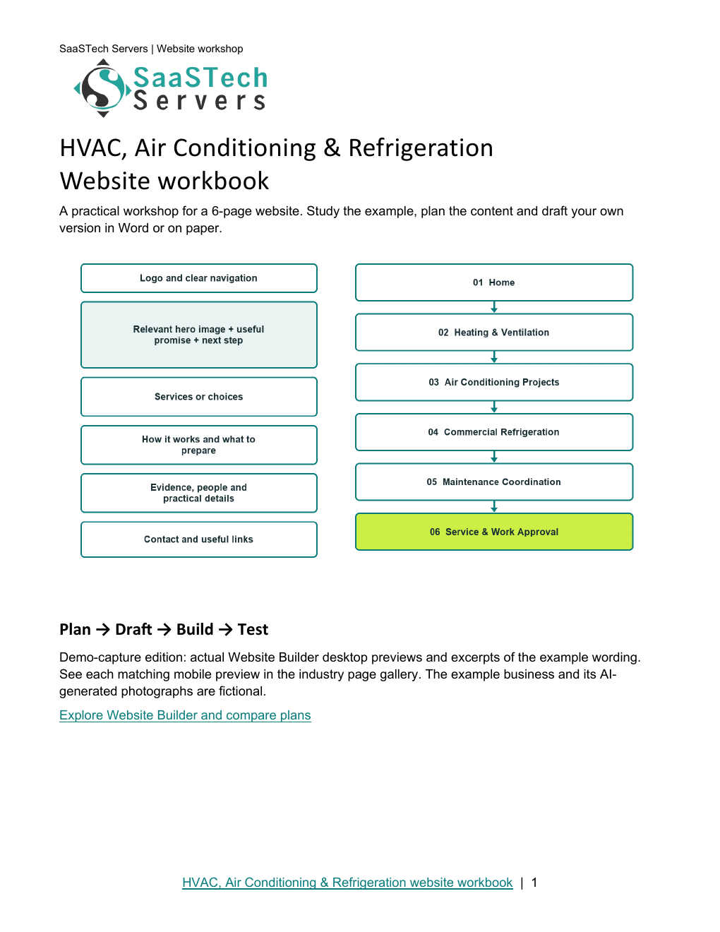 HVAC, Air Conditioning & Refrigeration website workbook cover