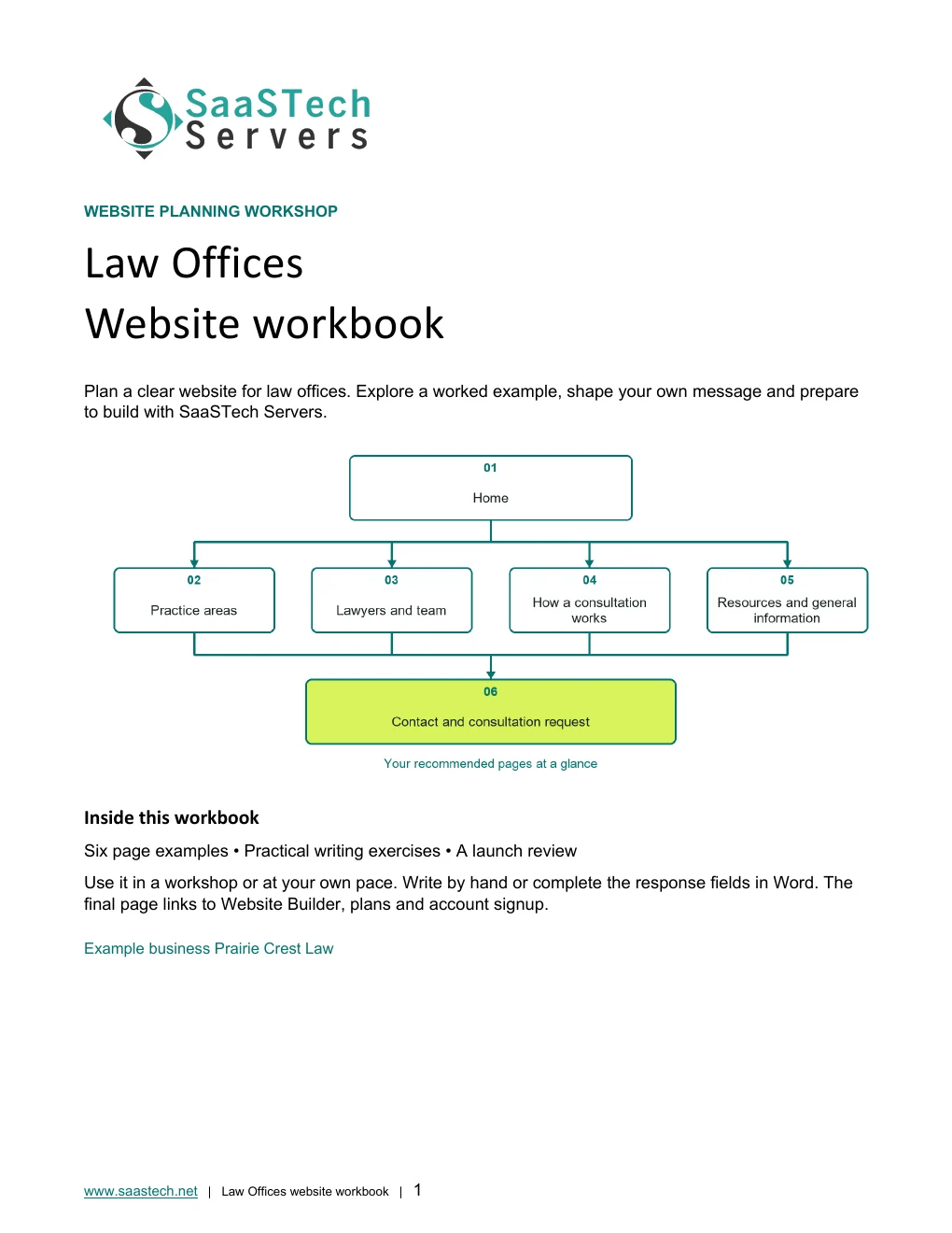 Law Offices website workbook cover