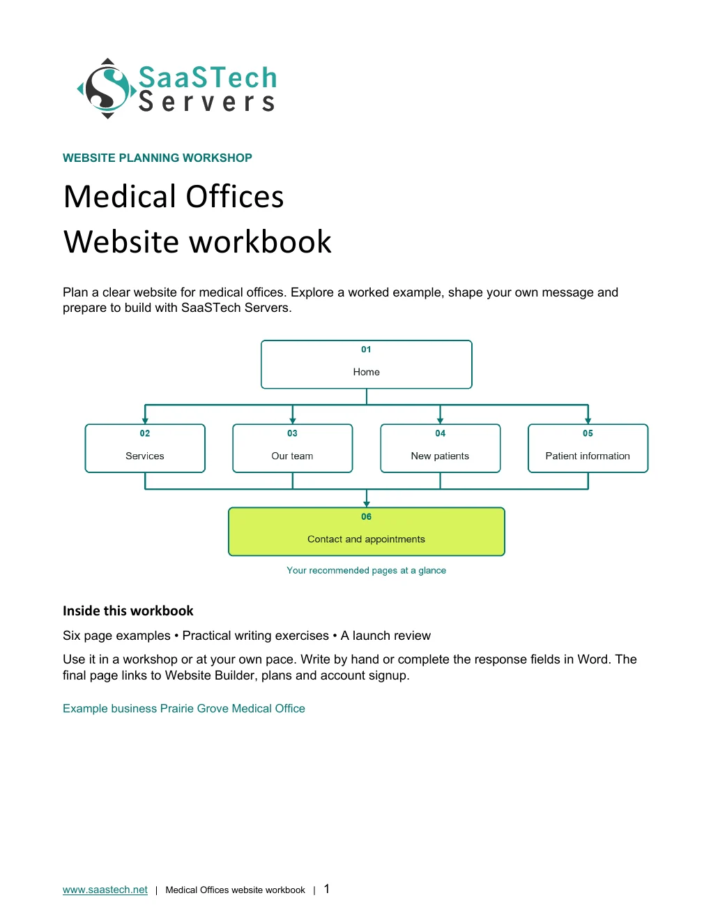 Medical Offices website workbook cover