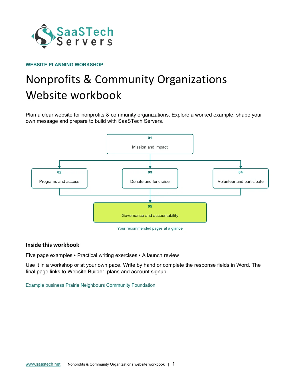 Nonprofits & Community Organizations website workbook cover