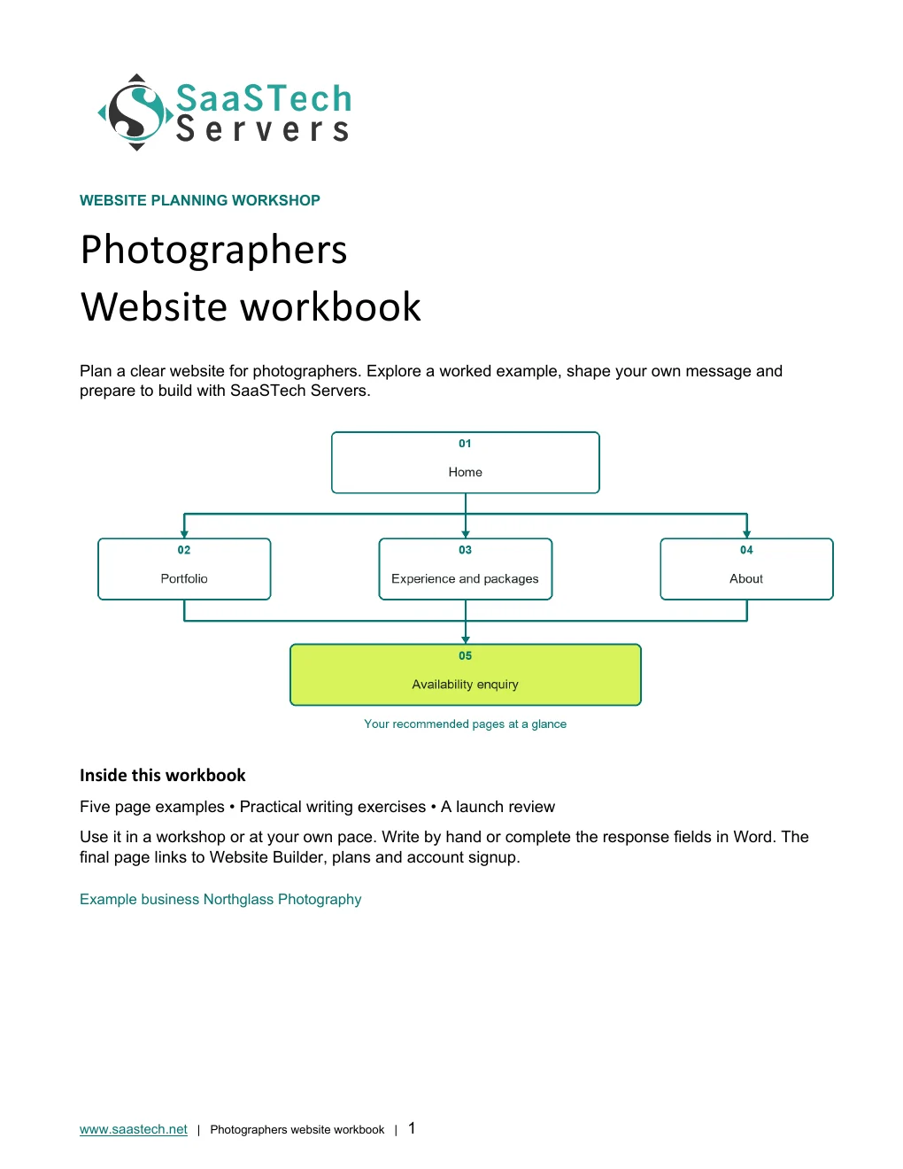 Photographers website workbook cover