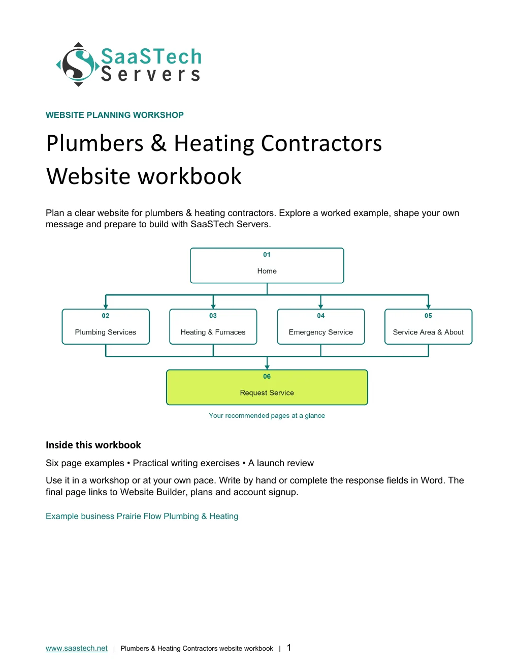 Plumbers & Heating Contractors website workbook cover