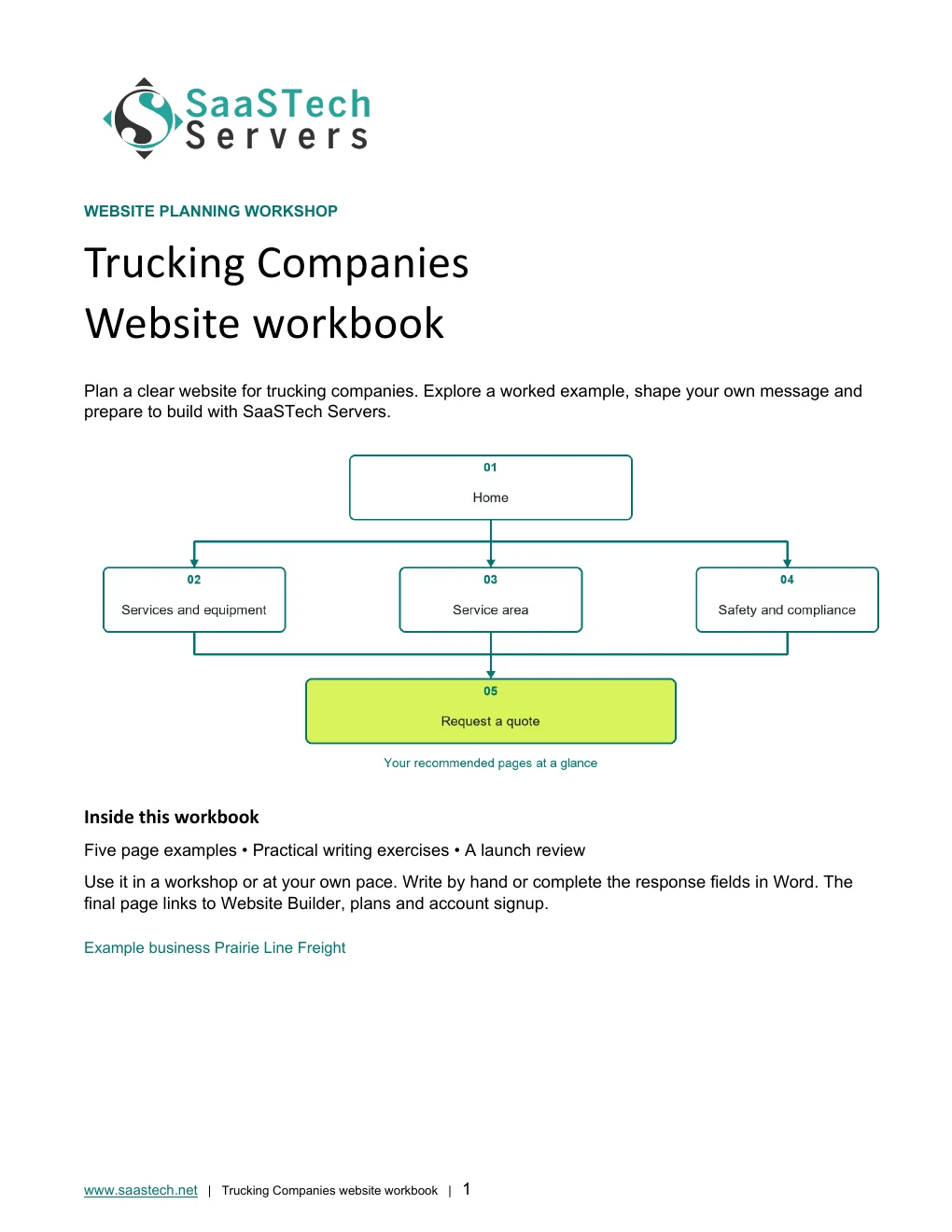 Trucking Companies website workbook cover