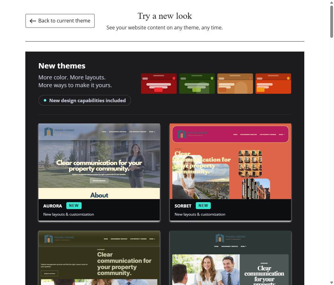 New themes · gallery view 1 of 7