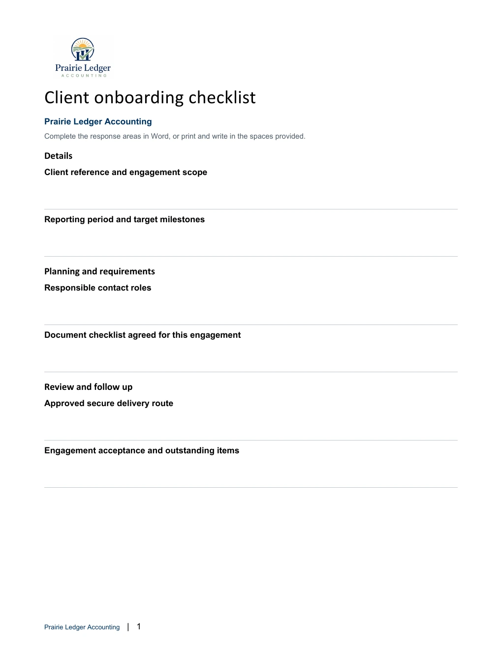 Client onboarding checklist
