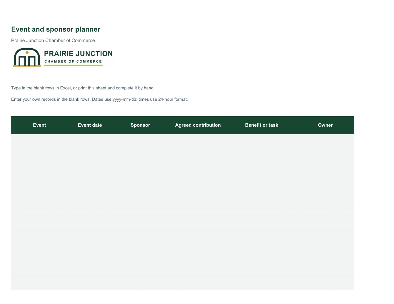 Event and sponsor planner