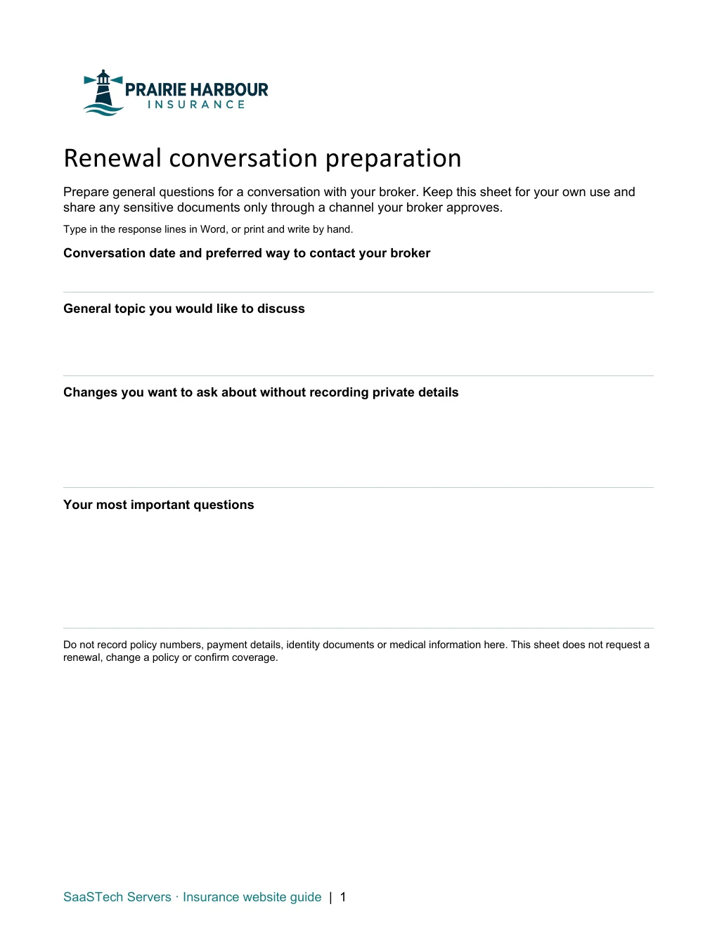 Renewal-conversation preparation · Page 1