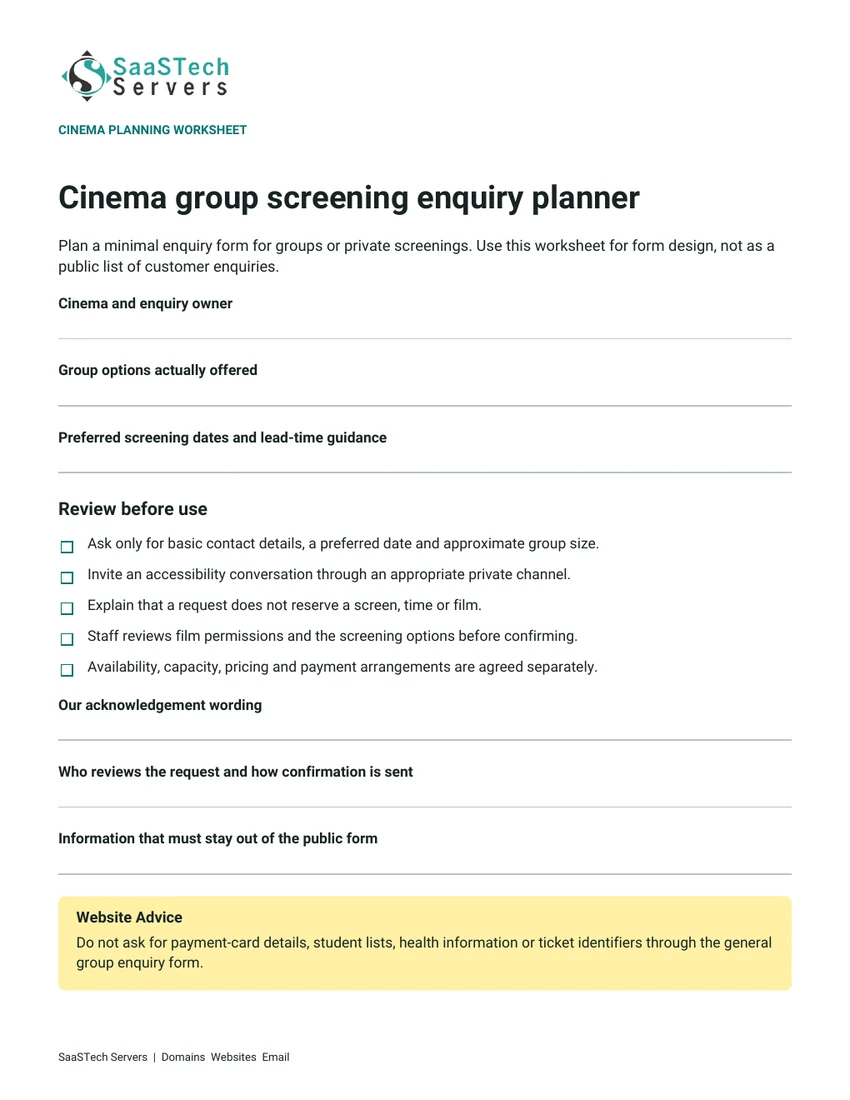 Group screening enquiry planner
