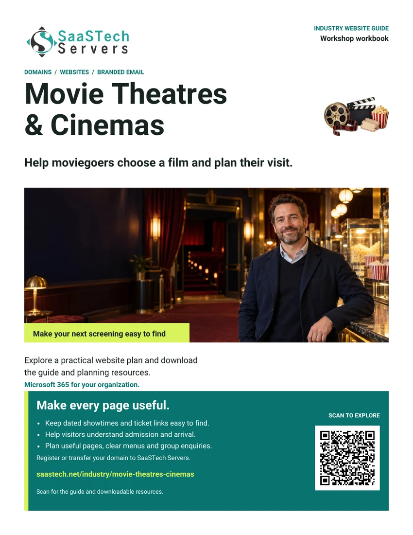 Movie Theatres & Cinemas Website Guide cover