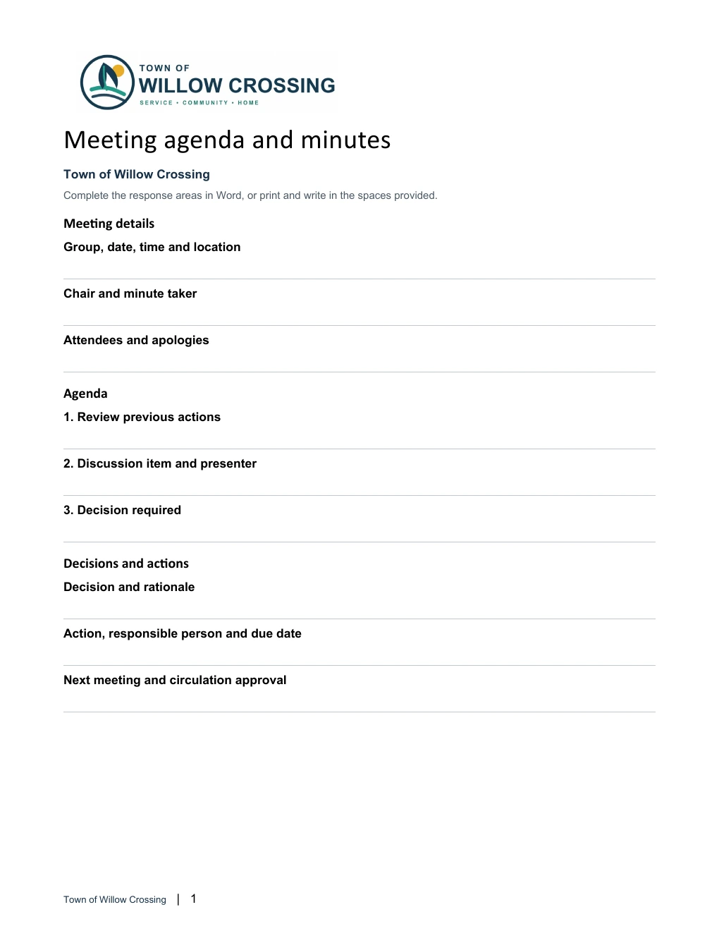 Meeting agenda and minutes