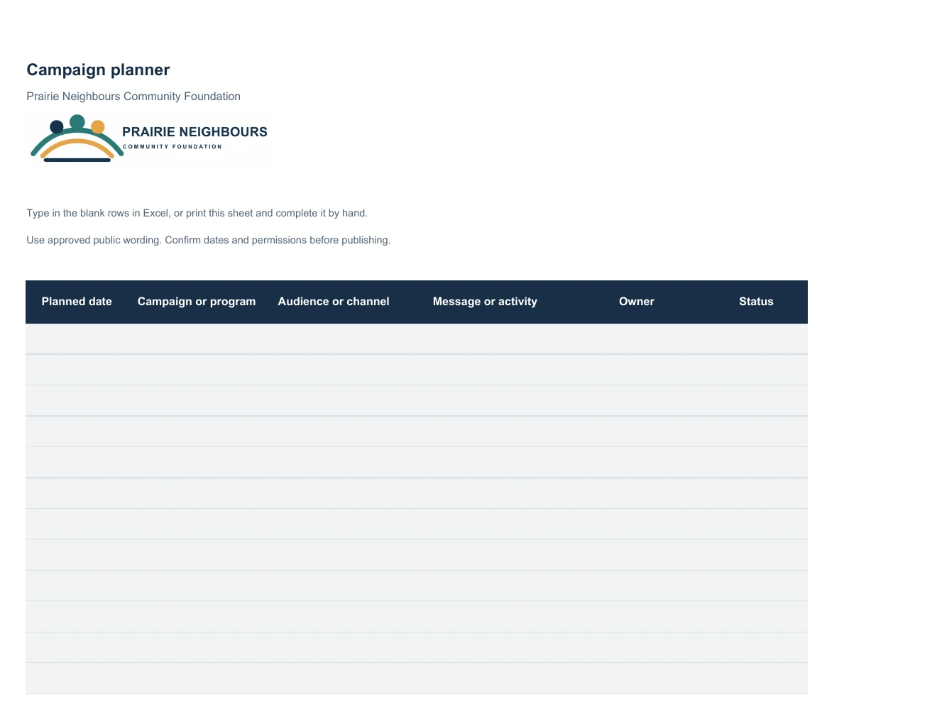 Campaign planner