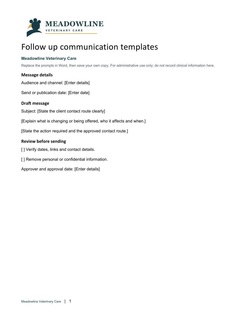 Follow-up communication templates