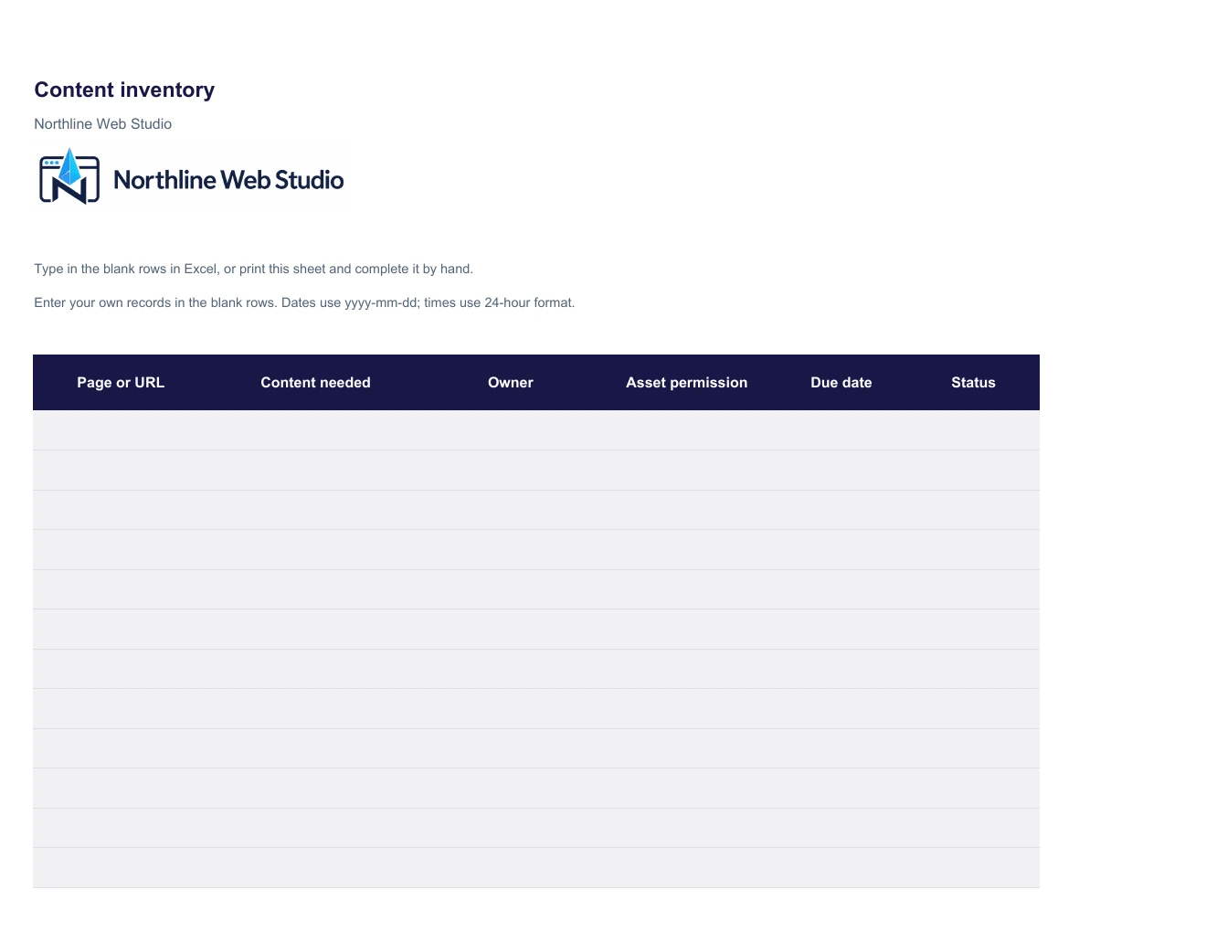 Content inventory