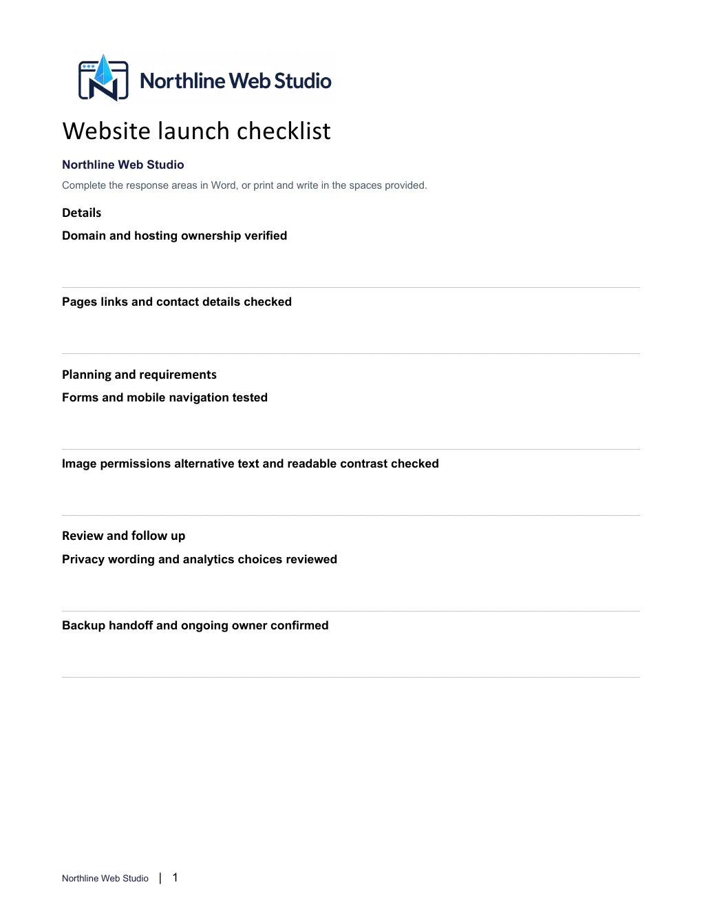 Website launch checklist