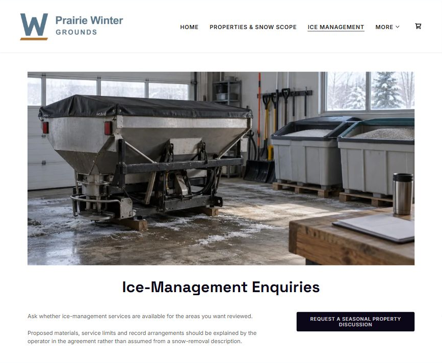 Captured first-screen Ice Management example