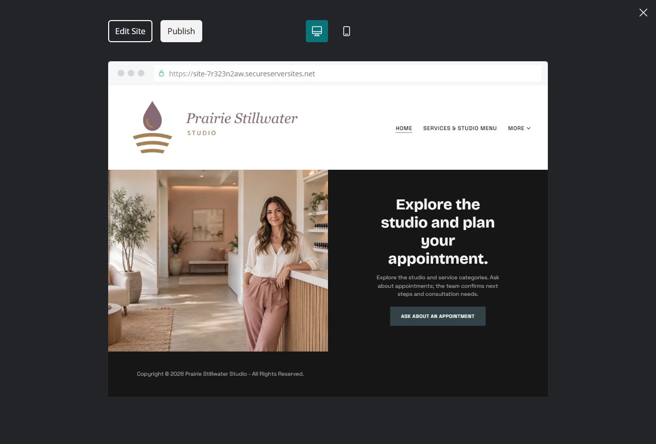 Captured first-screen Home example