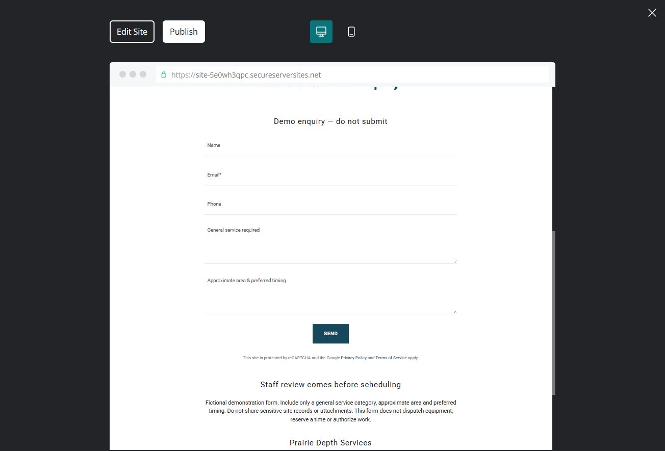 General Service Enquiry · lower-page desktop detail