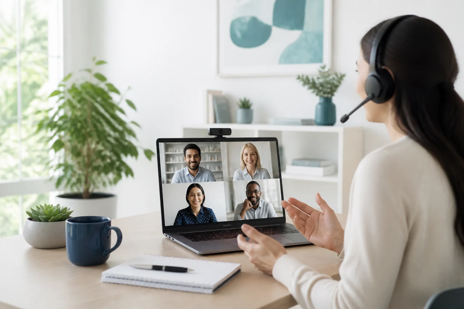 Small business using Microsoft 365 for meet face to face from anywhere